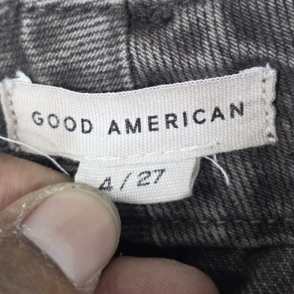 Good American Jeans Womens 4/27 Gray Good Curve Straight High Rise 27 Inseam - Picture 3 of 12